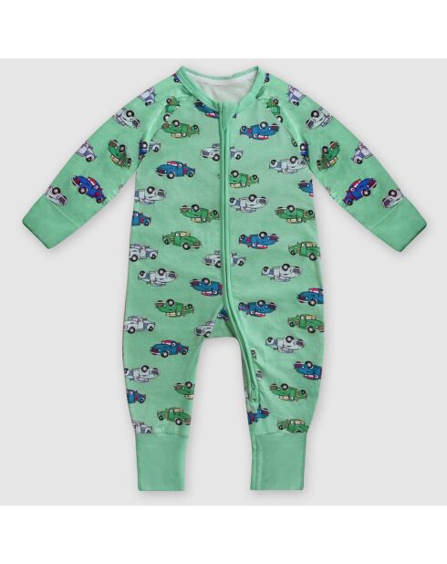 Pyjama zippé Camions vert